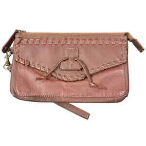LUCKY Brand Brown Cognac CHIMAYO Leather Wristlet Clutch Wallet